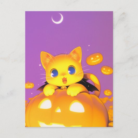ハロウィンキャット ポストカード (正面)
