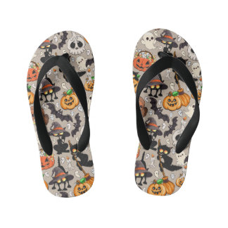 ハロウィンキャット 楽しいパーティー キッズビーチサンダル