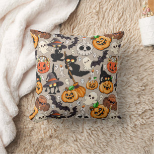ハロウィンキャット 楽しいパーティー クッション