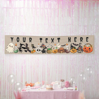 ハロウィンキャット 楽しいパーティー 横断幕