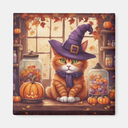 ハロウィンキャット #4 マグネット (正面)