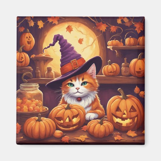 ハロウィンキャット #7 マグネット (正面)
