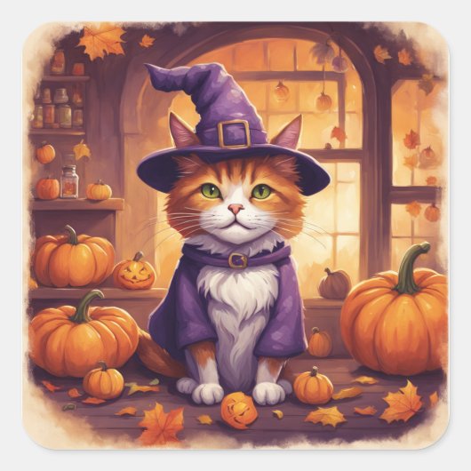 ハロウィンキャット #8 ステッカー (正面)