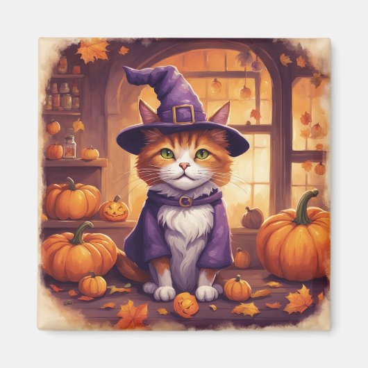 ハロウィンキャット #8 マグネット (正面)