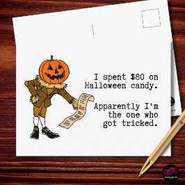ハロウィンキャンディに80ドル使っちゃった Funny シーズンポストカード