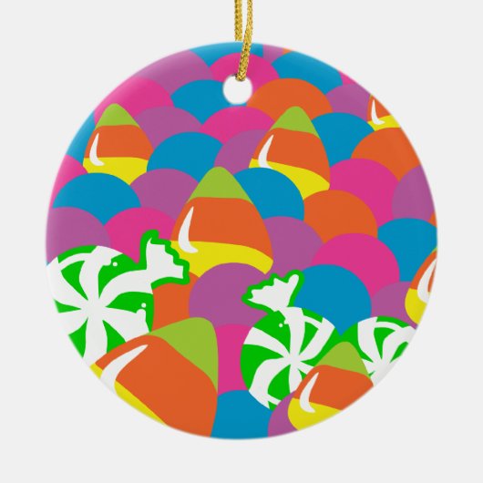 ハロウィンキャンディの山 セラミックオーナメント (正面)