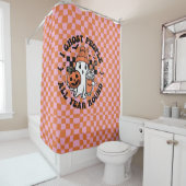 ハロウィンキャンディキュート幽霊 おもしろい シャワーカーテン (インサイチュ)