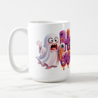 ハロウィンキャンディドロップテキスト かわいいコウモリと コーヒーマグカップ