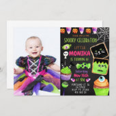 ハロウィンキャンディークッキー誕生日招待状 招待状 (正面/裏面)