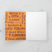 ハロウィンキャンディーコスチューム10月31日オレンジとブラック カード (内部)