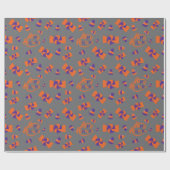 ハロウィンキャンディーコーンとスイートグレーラッピング紙 ラッピングペーパー (フラット)