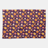 ハロウィンキャンディーコーンキャンディーが紫に キッチンタオル (横)