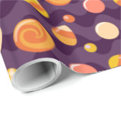 ハロウィンキャンディーコーンキャンディーが紫に ラッピングペーパー (ロールコーナー)