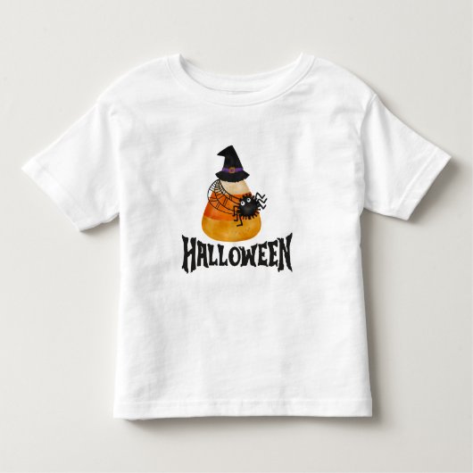 ハロウィンキャンディーコーン&スパイダーベビーTシャツ トドラーTシャツ (正面)