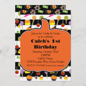 ハロウィンキャンディ&スイーツパンプキンパーティの招待状 招待状 (正面/裏面)