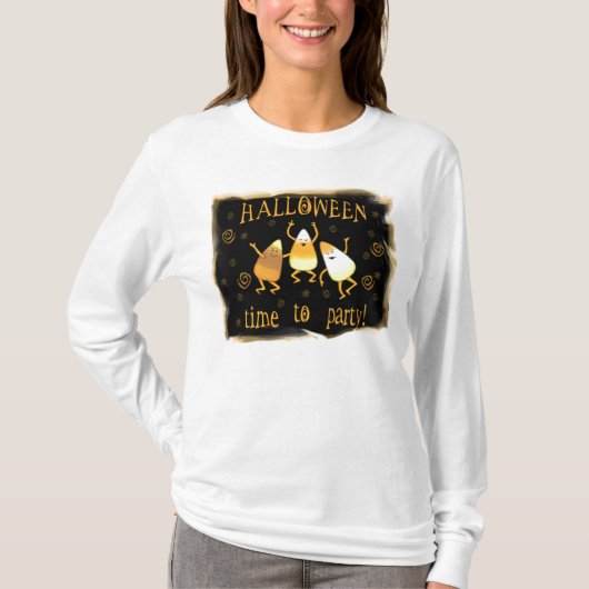 ハロウィンキャンデートウモロコシのTシャツ Tシャツ (正面)