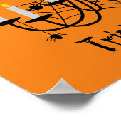 ハロウィンキャンドルとクモ ポスター (角)