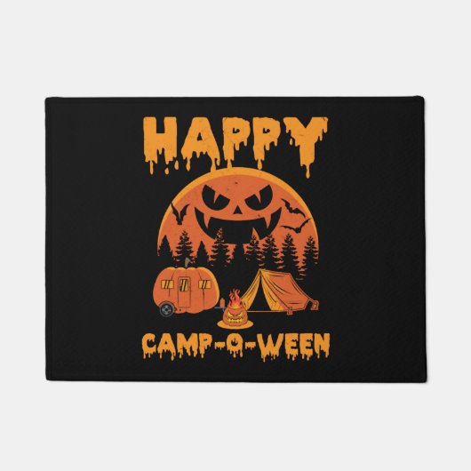 ハロウィンキャンピングハッピーキャンプO Ween ドアマット (正面)