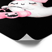 ハロウィンキュートピンク幽霊秋アパレルガールズ ポスター (角)