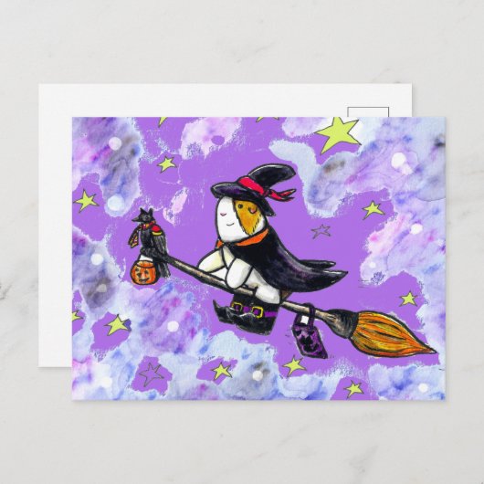 ハロウィンギニアピグかわいこちゃんザウィッチ ポストカード (正面/裏面)