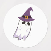 ハロウィンギフト、かわいい幽霊遊ギター、 ラベル (デザイン2)