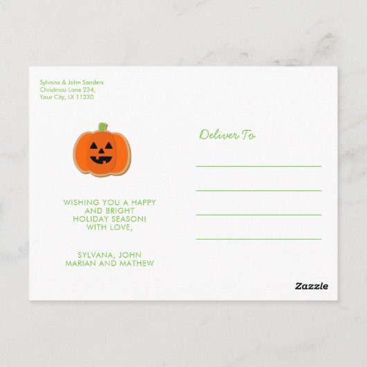 ハロウィンクッキー写真はがき ポストカード (裏面)