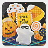 ハロウィンクッキー! スクエアシール (正面)