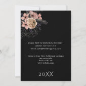 ハロウィンクラウンピンク&ブラックフローラハロウィーン 招待状 (裏面)