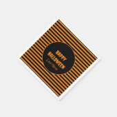 ハロウィンクラシックのオレンジと黒ストライプの色 スタンダードカクテルナプキン (角)