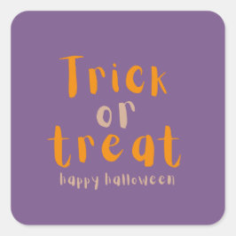 ハロウィンクラシックのトリックまたはトリートスクエアステッカー スクエアシール