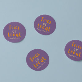 ハロウィンクラシックのトリックまたはトリートラウンドステッカー ラウンドシール