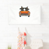 ハロウィンクラシックウィッチー猫Tシャツ 横断幕 (インサイチュ)