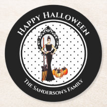 ハロウィンクラシックエレガントブラックドレス水玉模様