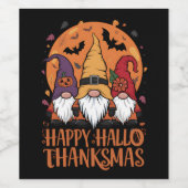ハロウィンクリスマスハッピーハローサンキューマス格言 ワインラベル (シングルラベル)
