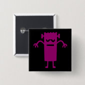 ハロウィンクリップアートフランケンシュタインボタン 缶バッジ (正面&裏面)