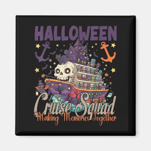 ハロウィンクルーズ団2025ハロウィン旅行家族 マグネット (正面)