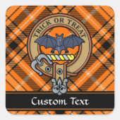 ハロウィンクレストオーバータータンチェックスクエアステッカー スクエアシール (正面)