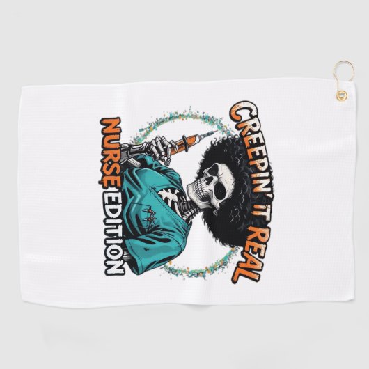 ハロウィンクレピ実在ン!ナース版クラシックT ゴルフタオル (横)