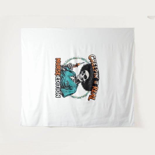 ハロウィンクレピ実在ン!ナース版クラシックT タペストリー (正面(横))