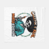 ハロウィンクレピ実在ン!ナース版クラシックT フリースブランケット (正面(横))