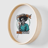 ハロウィンクレピ実在ン!ナース版クラシックT 壁時計 (傾斜)