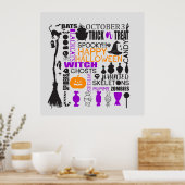 ハロウィンクールワードアートパーティーポスター ポスター (キッチン)