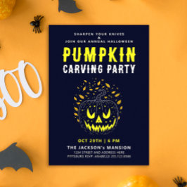 ハロウィンクール不気味ナイトパンプキンカービングパーティー 招待状