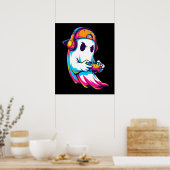 ハロウィンクール幽霊ゲーマー ポスター (キッチン)