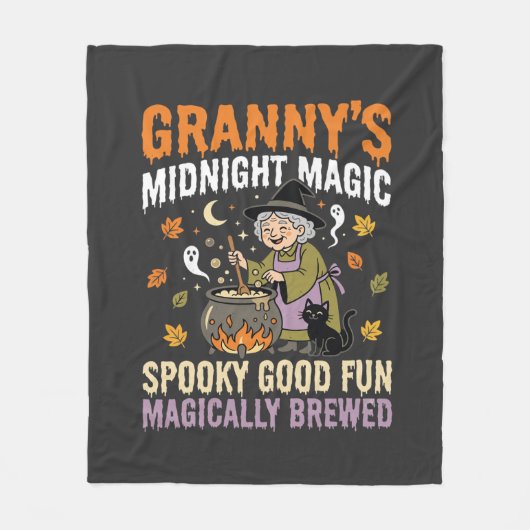 ハロウィングラニー魔法の鍋 フリースブランケット (正面)