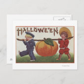 ハロウィングリーティングカボチャ ポストカード (正面/裏面)