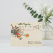 ハロウィングリーティングフライトウィッチヴィンテージ ポストカード (スタンド正面)