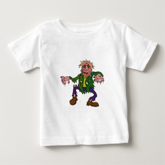ハロウィングリーンゾンビモンスター ベビーTシャツ (正面)
