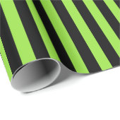 ハロウィングリーンブラックストライプパターンカスタム文字 ラッピングペーパー (ロールコーナー)