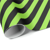 ハロウィングリーンブラックストライプ誕生日カスタム文字 ラッピングペーパー (ロールコーナー)